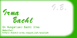 irma bachl business card